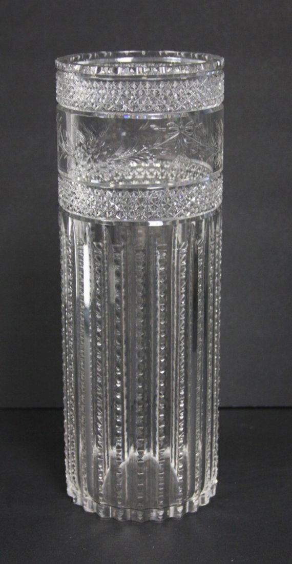 Hawkes Cut Glass Vase Signed (1 of 4)