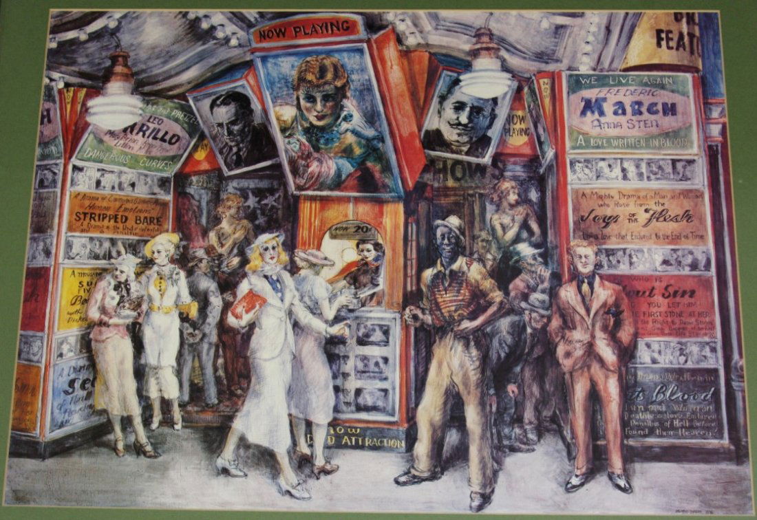 Reginald Marsh; Framed Print: Framed Print. Forty-Second Street; 18in. X 24in.