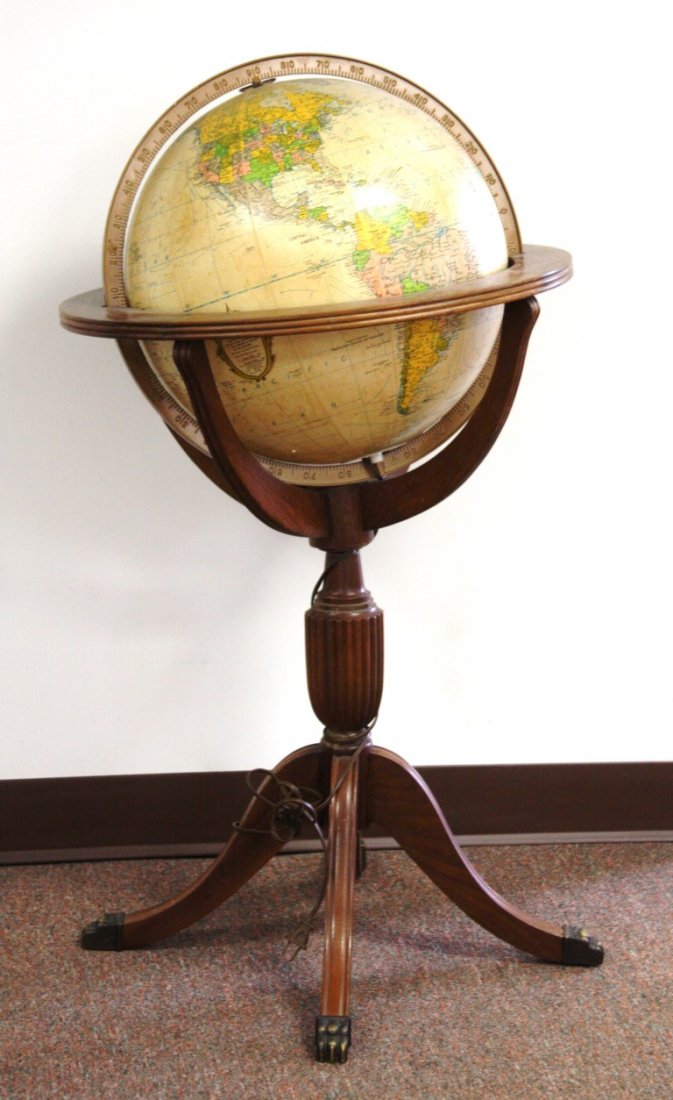 Mahogany Framed Standing Globe (1 of 4)