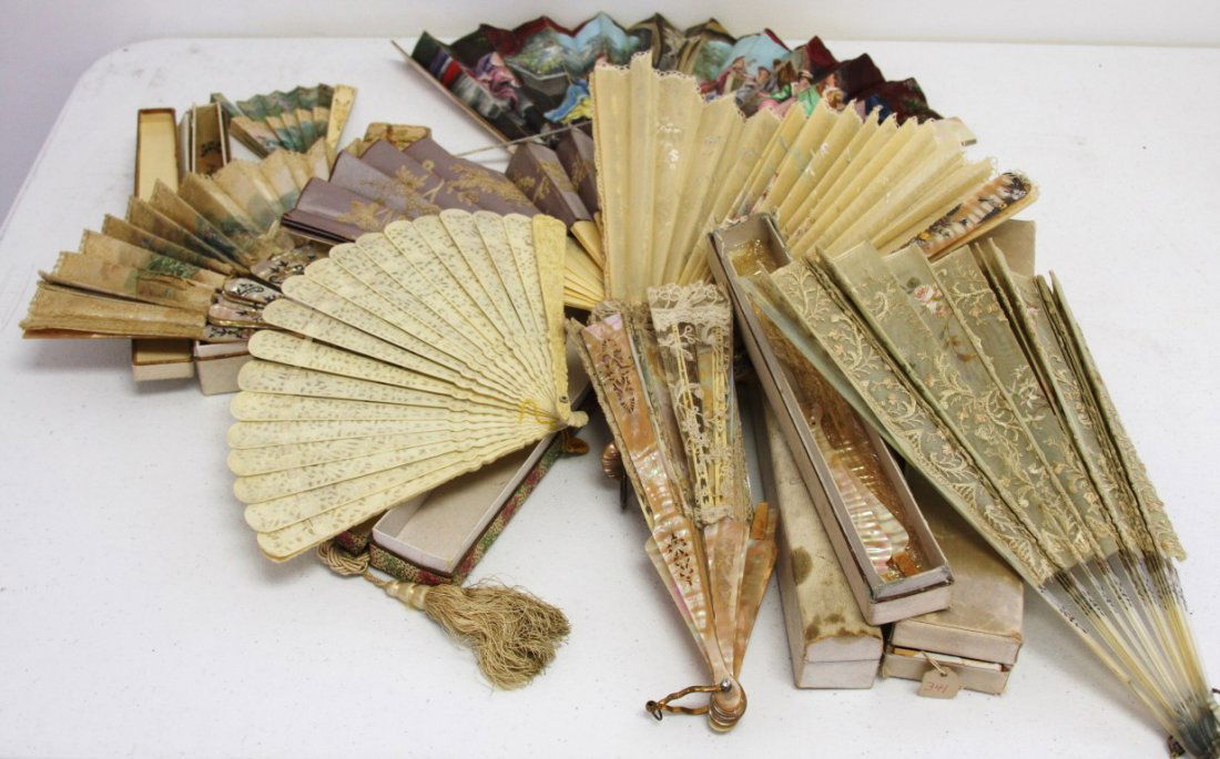 Lot of Eleven(11) Antique Ladies Fans (1 of 5)