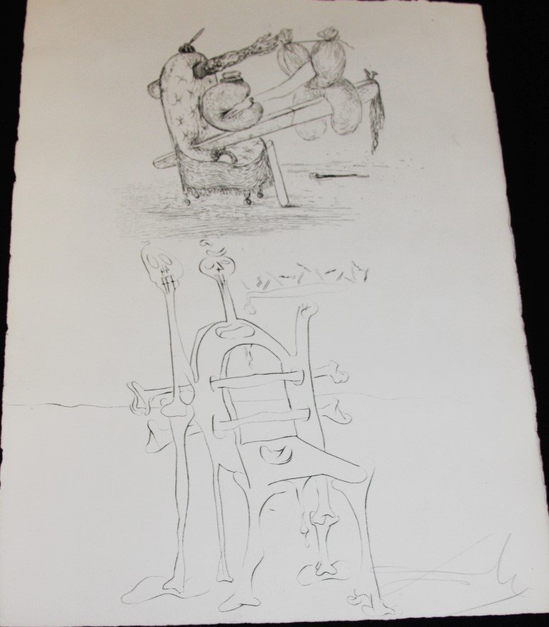 Salvador Dali; Surrealist Etching  Signed (1 of 4)