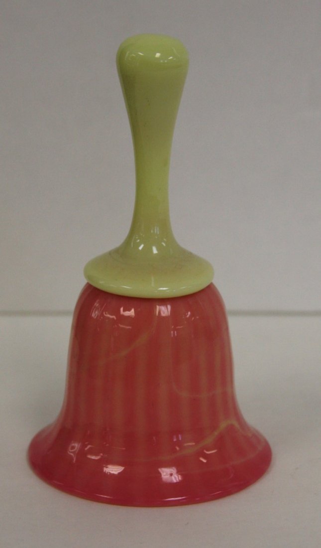Pairpoint Glass Bell: Burmese glass bell; 4.75in.H.