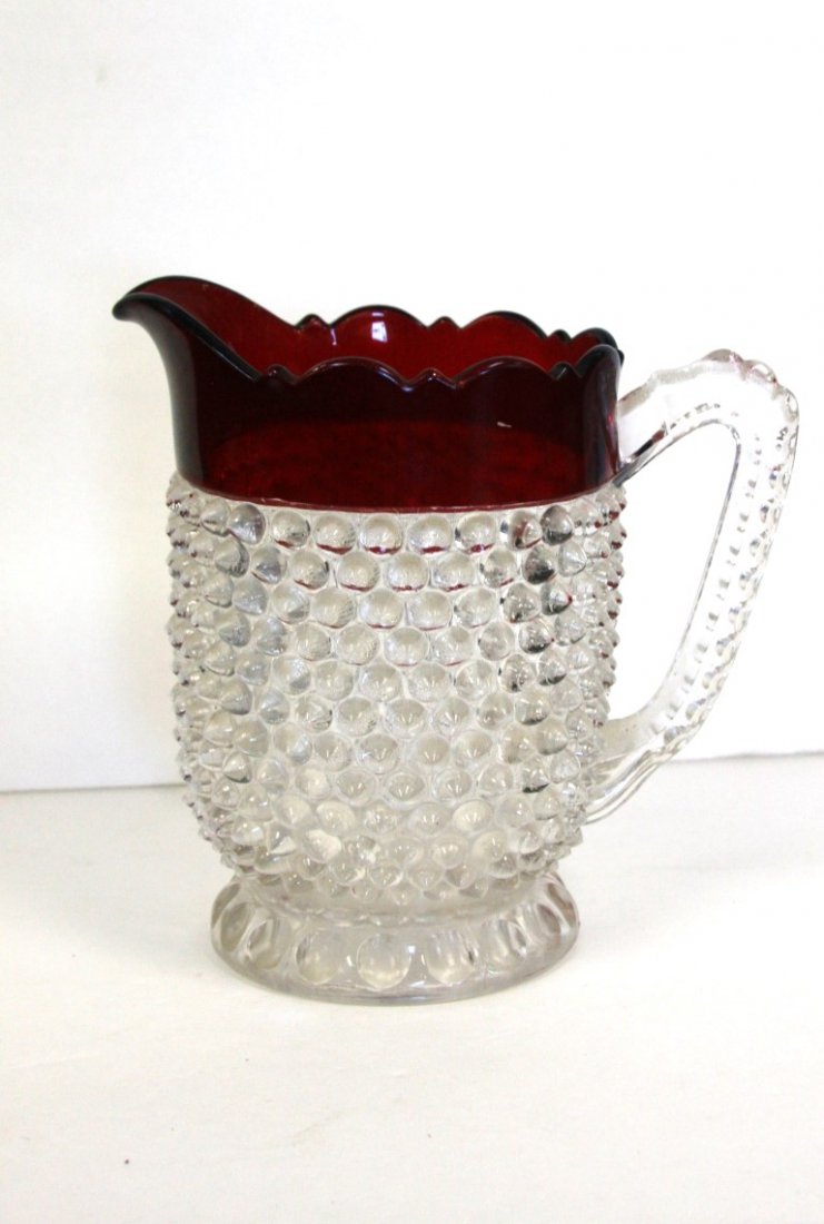 Victorian Presssed Glass Hobnail Pitcher (1 of 4)