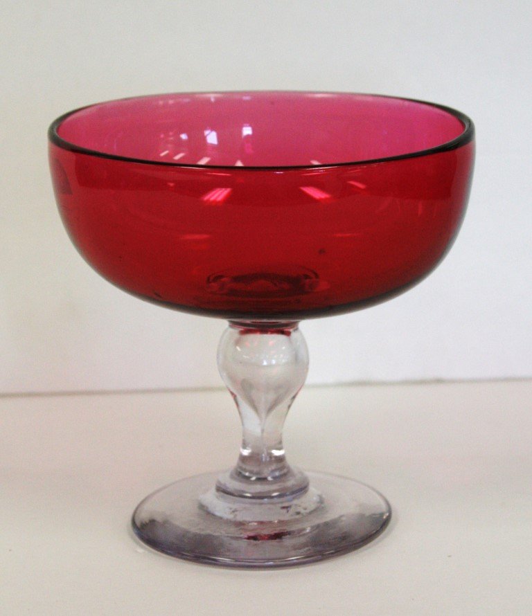 Victorian Cranberry Blown Glass Compote (1 of 4)