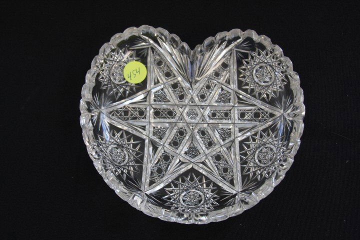 Cut Glass Heart Dish (1 of 3)