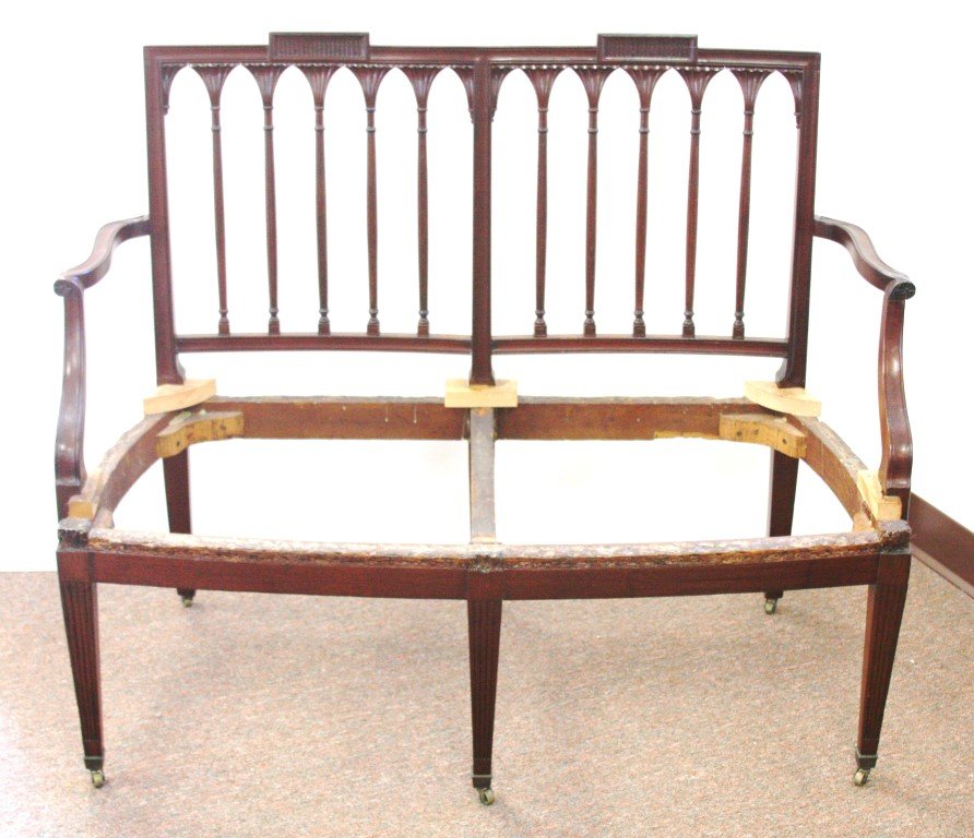English Carved Mahogany Settee (1 of 4)