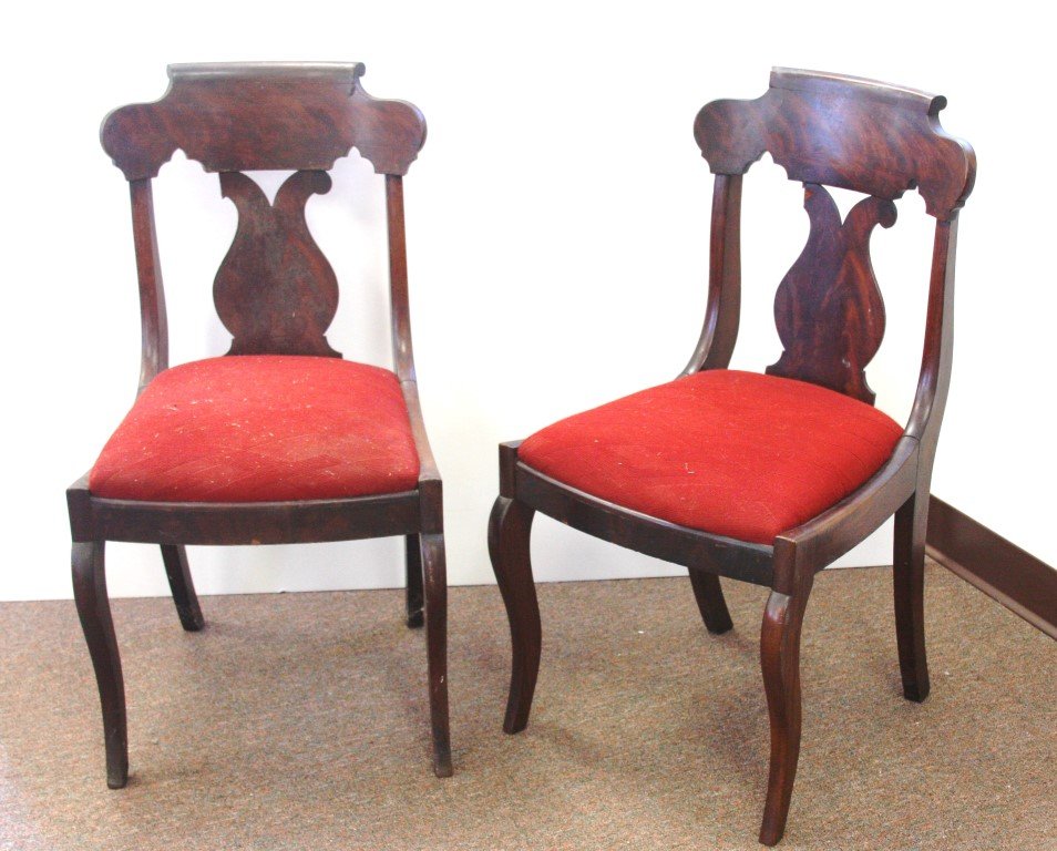 Pair of Empire Mahogany Side Chairs (1 of 4)