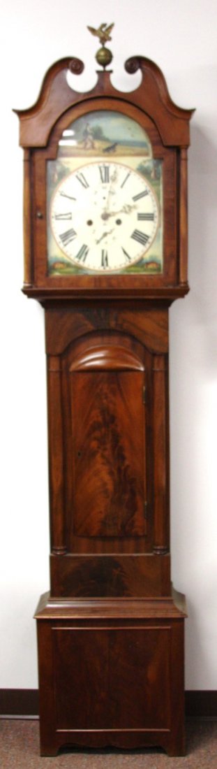 19thC. English Mahogany Tall Case Clock (1 of 9)