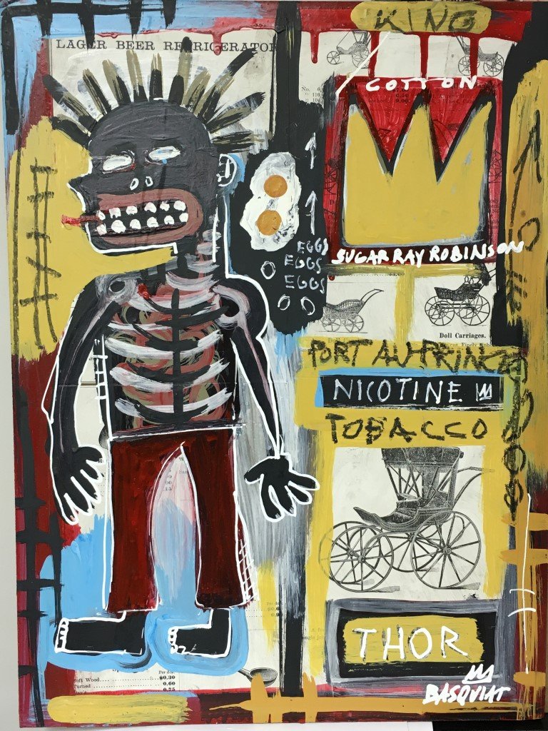 Jean-Michel Basquiat(after); 20thC. Mixed Media Signed (1 of 4)