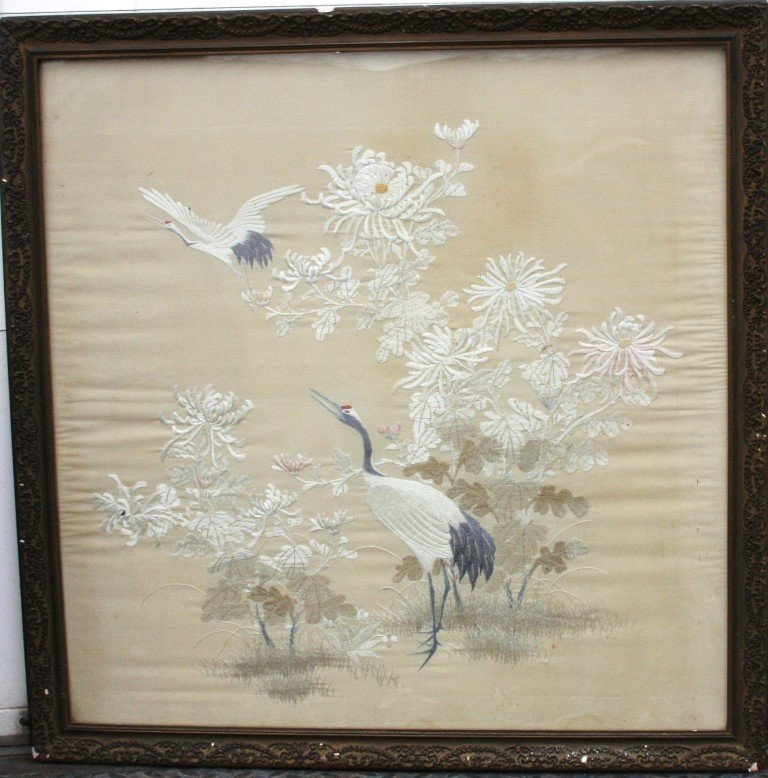 19thC. Chinese Silk Embroidery (1 of 5)