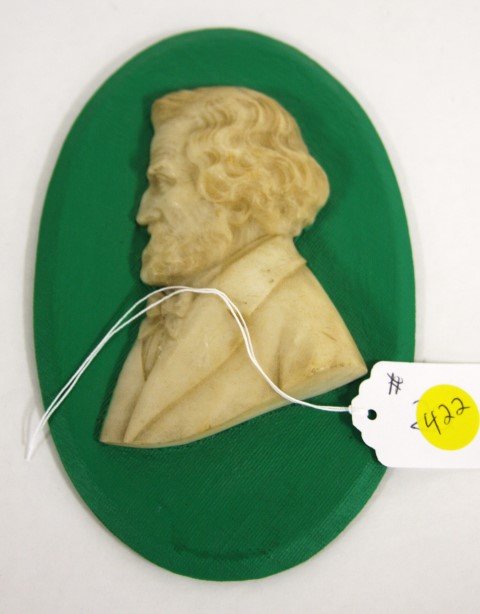 Italian Figural Alabaster Portrait Plaque (1 of 3)