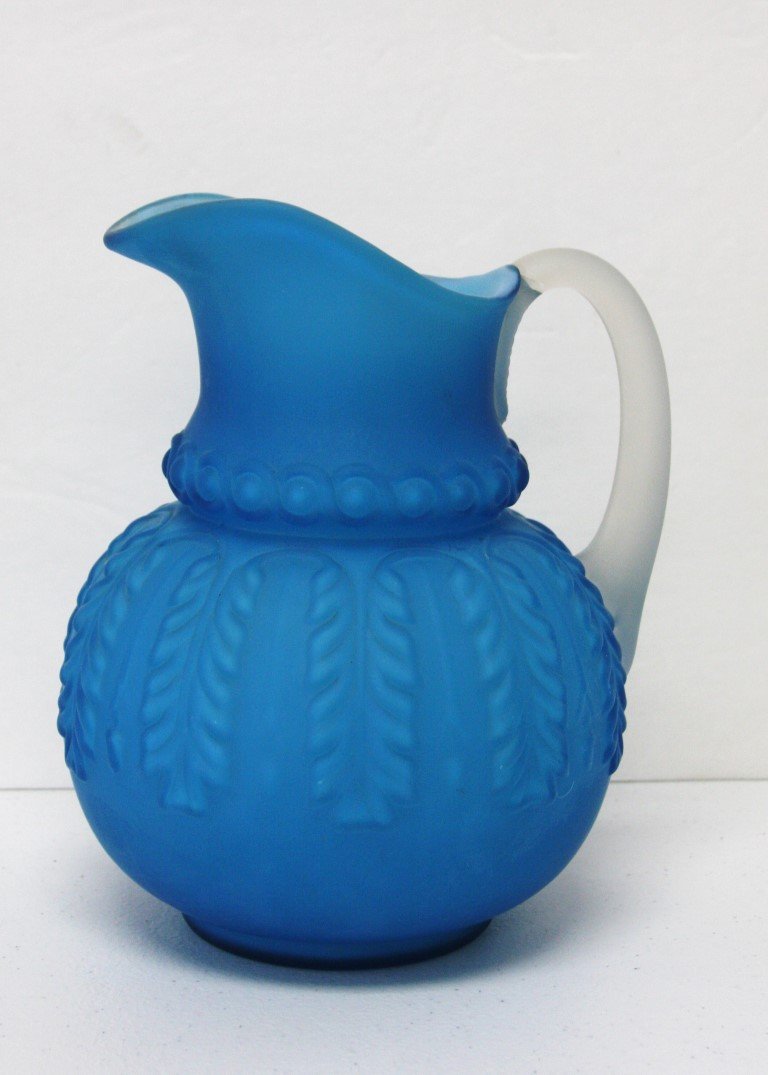 Northwood  Blue Satin Glass Pitcher (1 of 4)