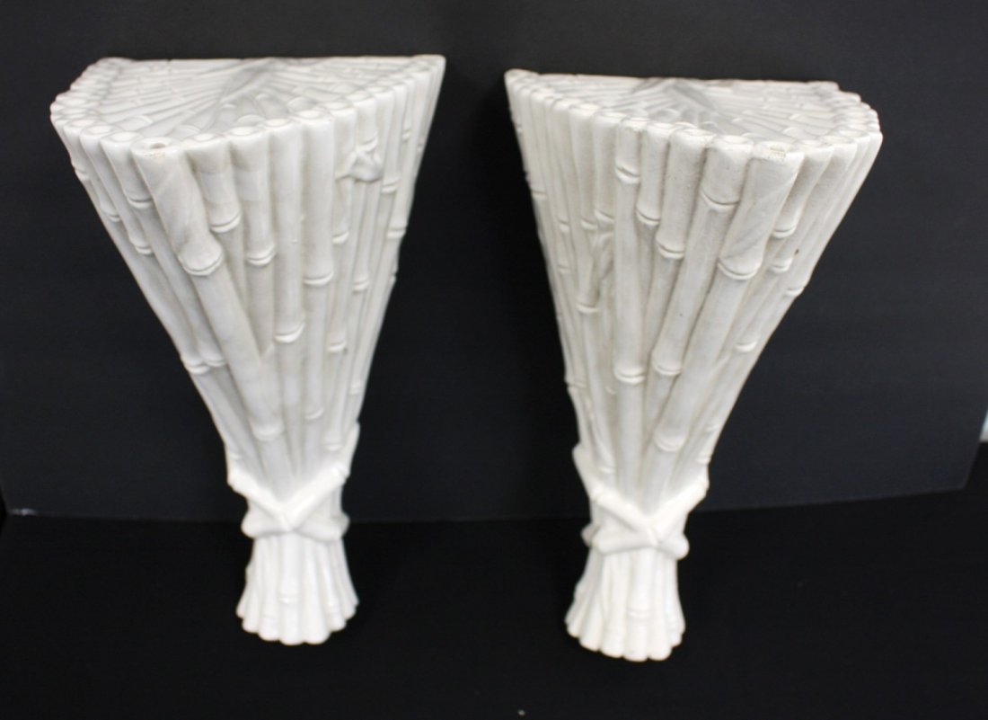 Pair of Glazed Ceramic Wall Shelves (1 of 4)