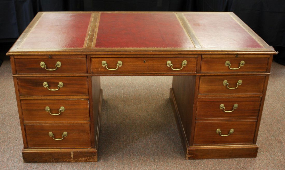 Mahogany Leather Top Executive Desk (1 of 6)