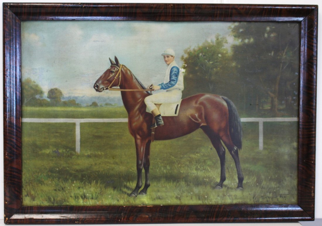 Lithographed Tin Race Horse Plaque (1 of 5)
