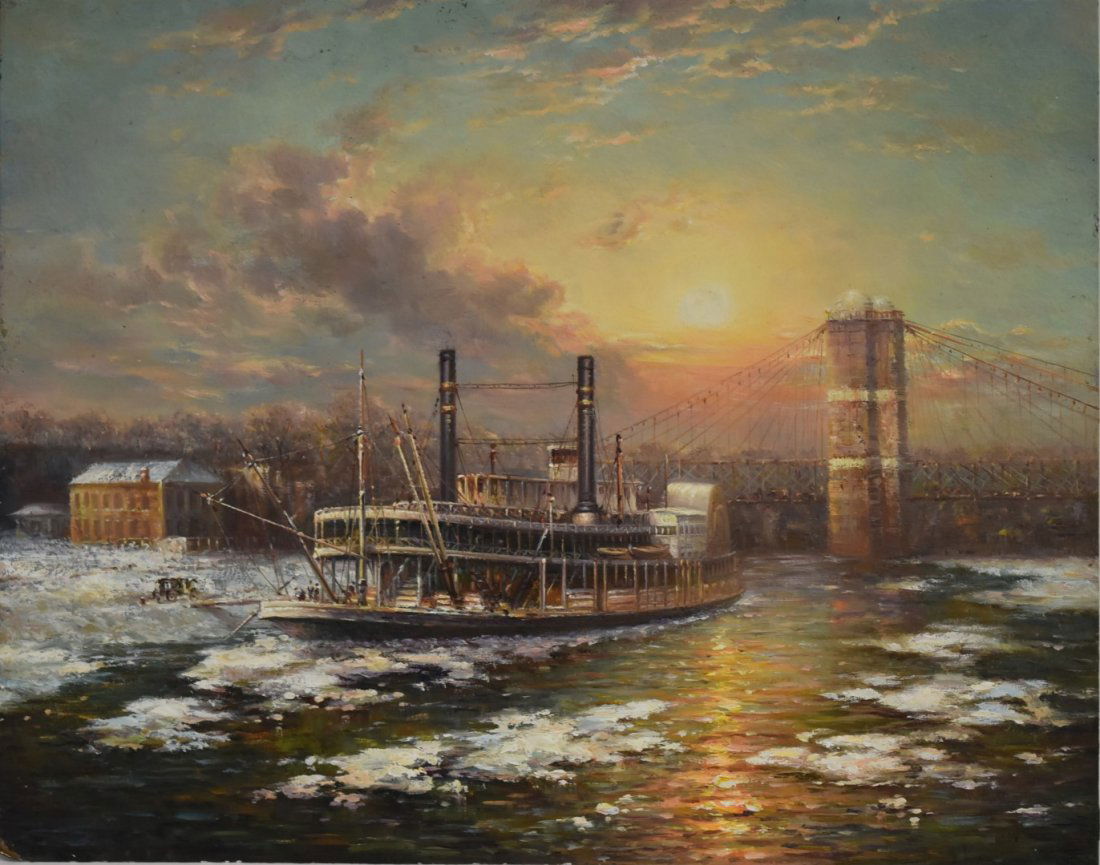 American School; Oil Winter on the Ohio River (1 of 5)