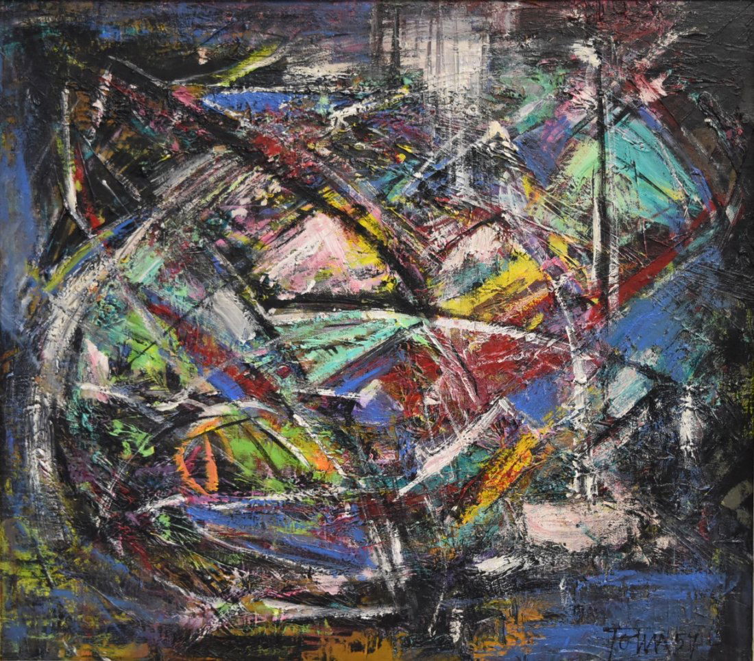 Harold Barling Town; 20thC. Canadian Modernist Oil (1 of 4)