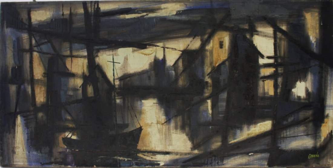 Greene; 20thC. Modernist Oil Painting Signed (1 of 4)
