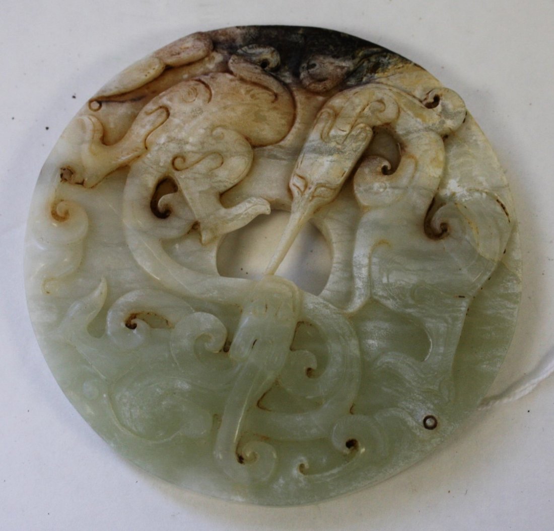 Chinese Carved Hardstone Medallion (1 of 3)