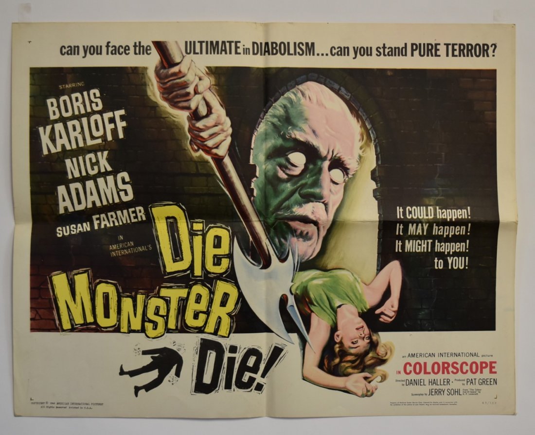 Die Monster Die! Half Sheet Movie Poster (1 of 4)