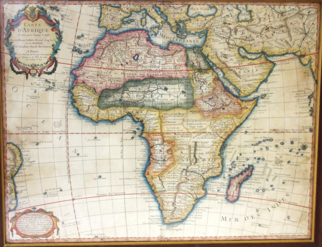 Antique Hand Colored Map - Carte D'Afrique (1 of 6)