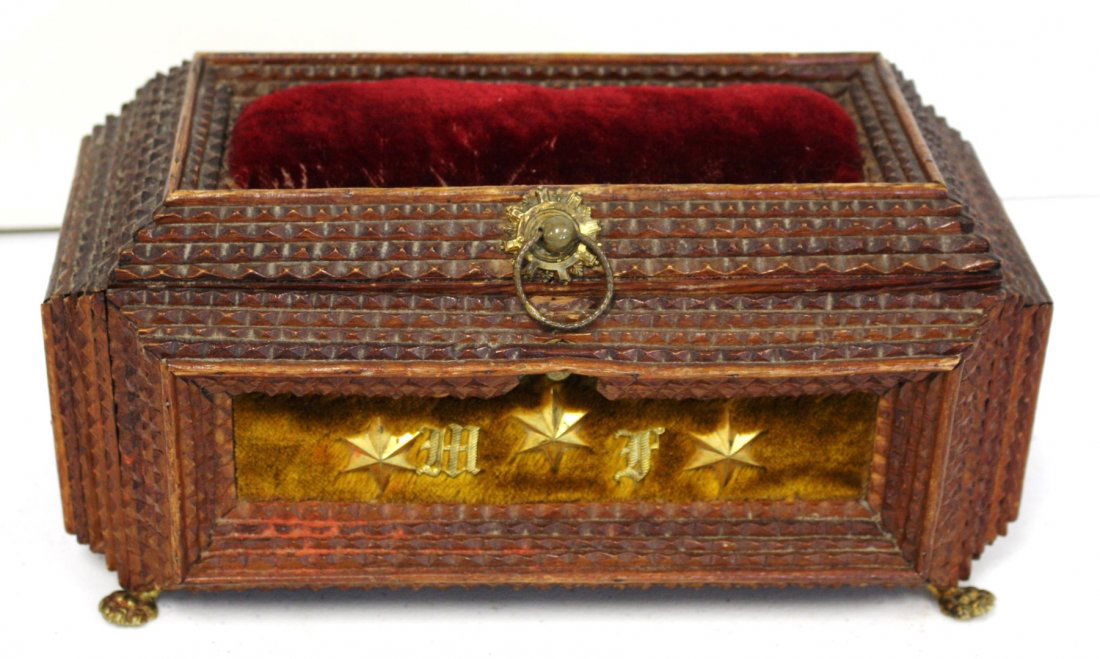 Tramp Art Wood Cigar Box (1 of 5)