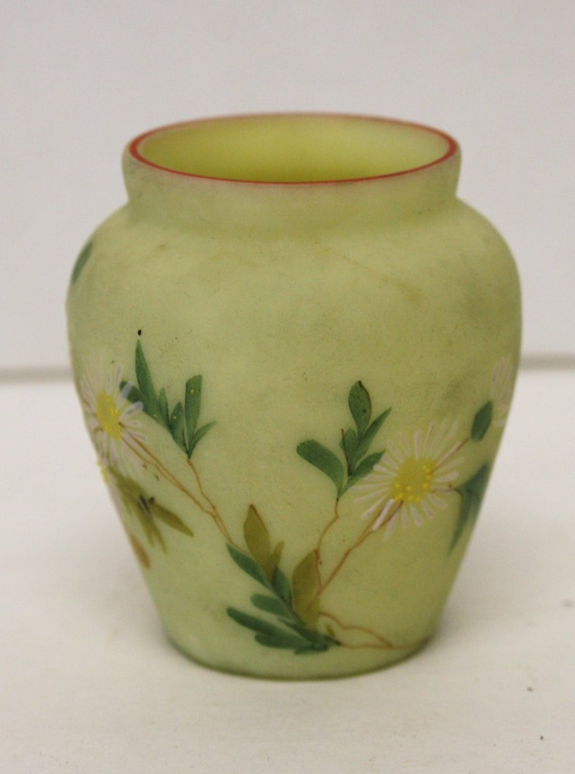 Mt. Washington Burmese Glass Urn Toothpick (1 of 5)