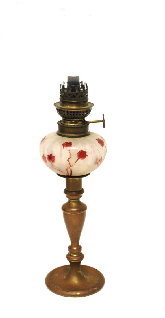 Early Brass and Glass Oil Lamp (1 of 4)