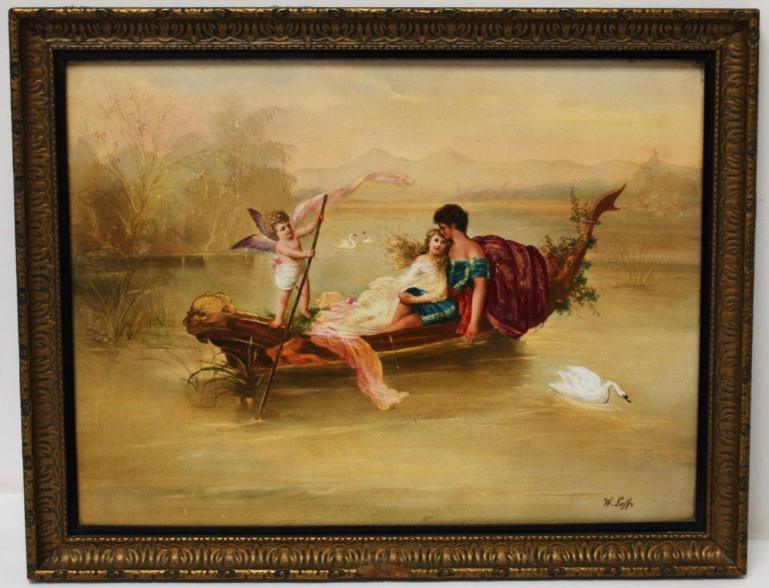 German Hand Painted Porcelain Plaque Signed (1 of 5)