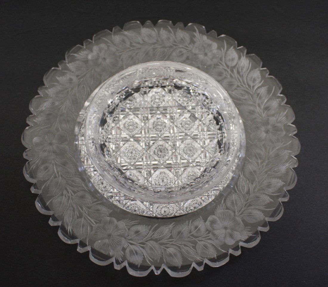 American Brilliant Cut Glass Trivet (1 of 5)