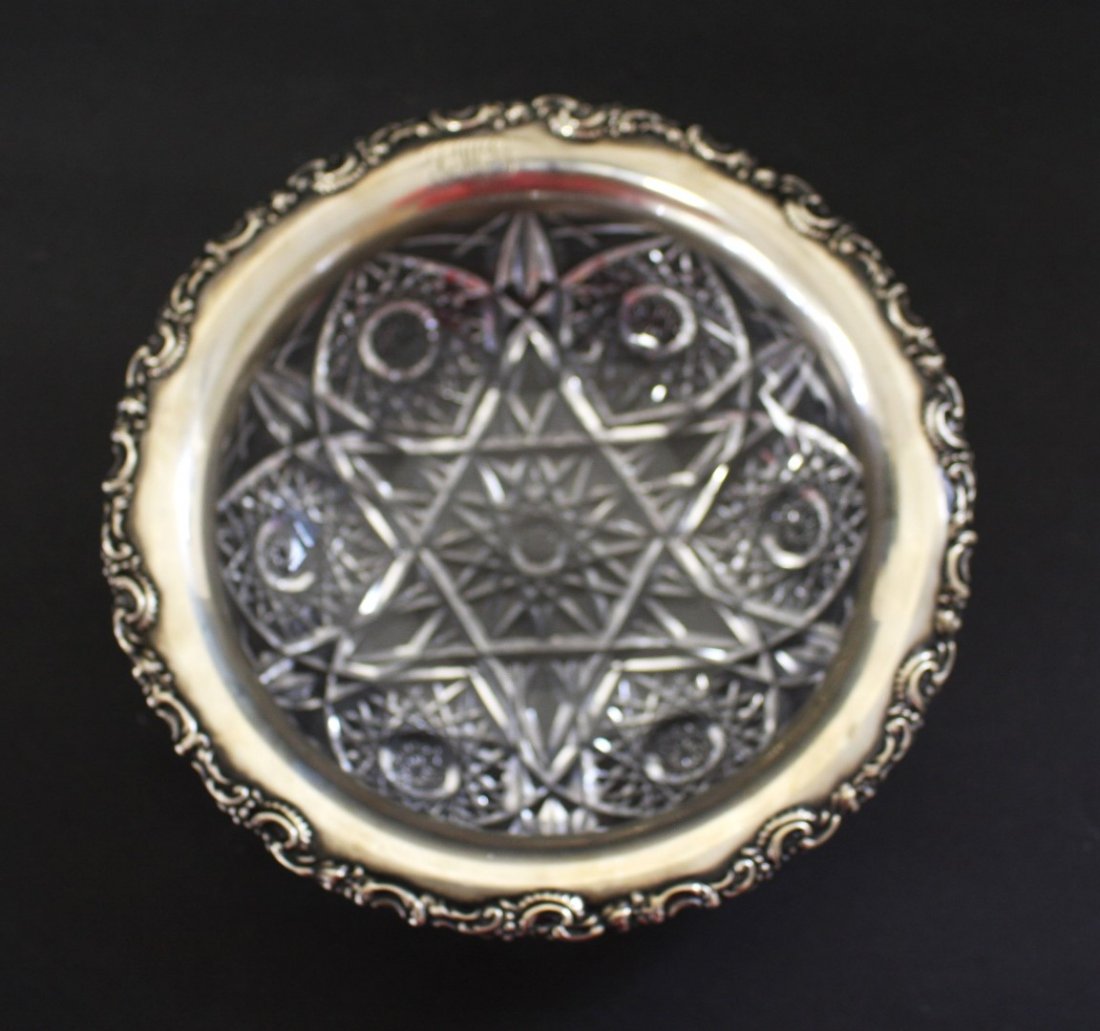 Sterling Mounted Cut Glass Dish (1 of 5)