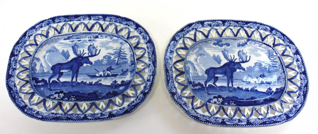 Pair of Wood & Sons Flow Blue Porcelain Dishes (1 of 5)