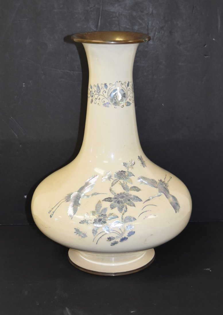 Japanese Enameled Brass Vase (1 of 7)