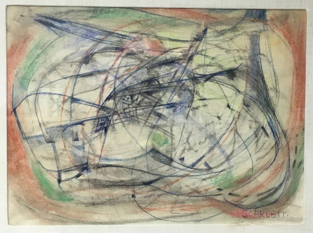 Rolph Scarlett; 20thC.. Modernist Mixed Media Sgd. (1 of 4)