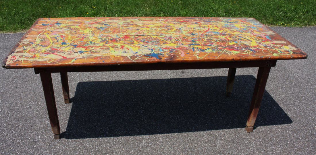 Jackson Pollack Style Farm Table (1 of 6)