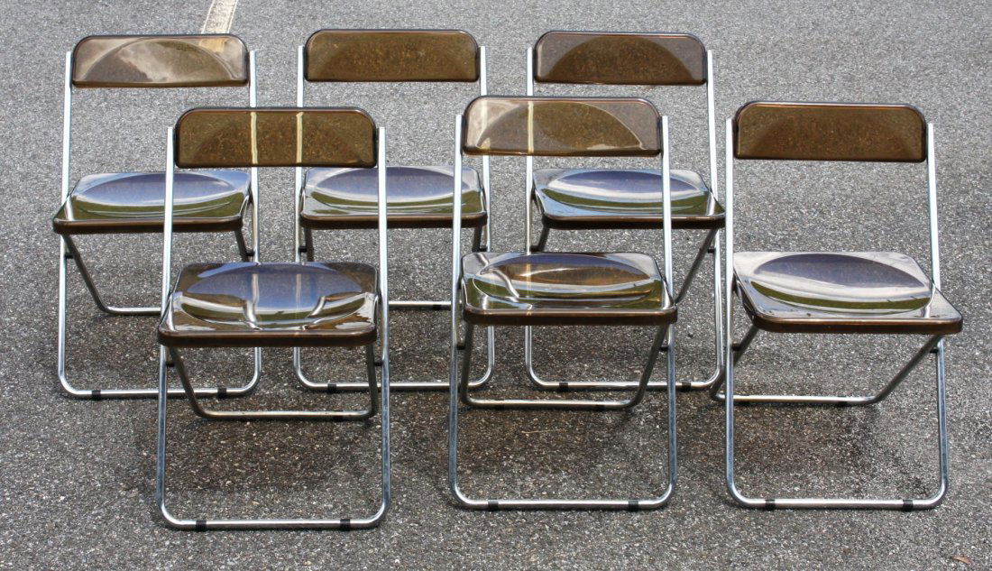 Set 6 Lucite Folding Chairs (1 of 5)