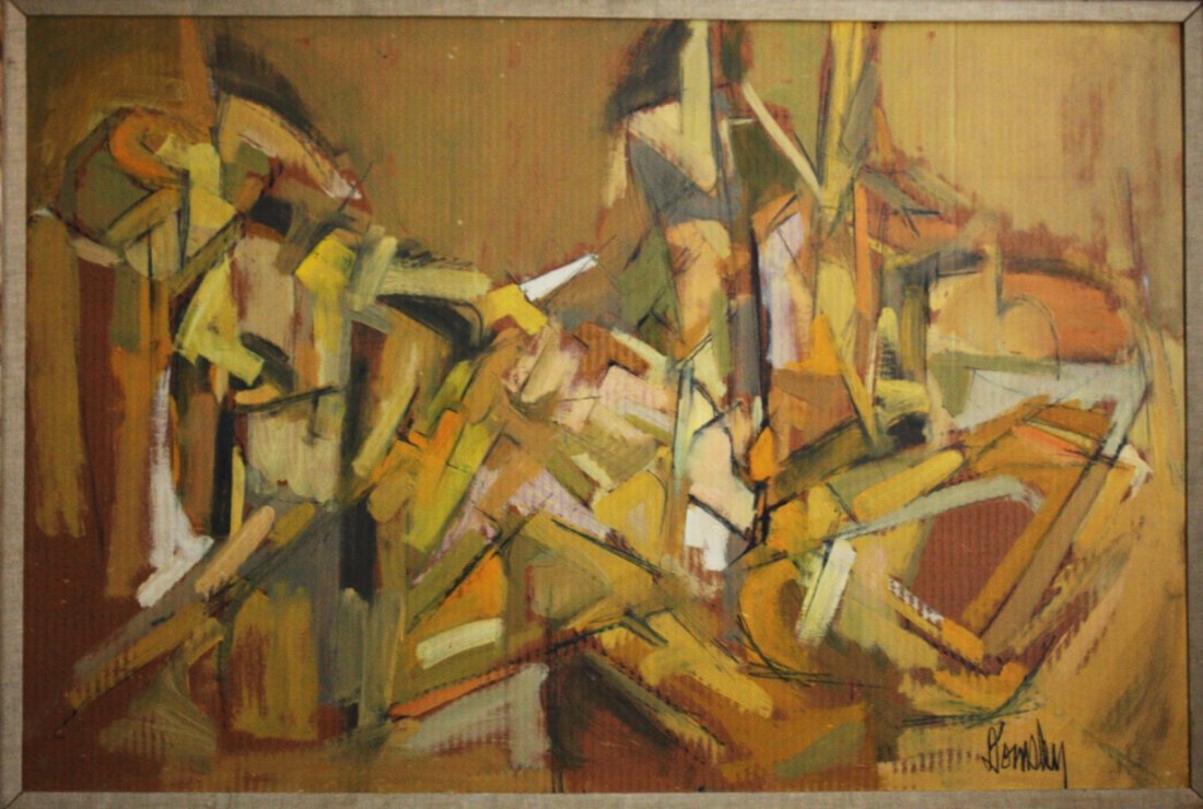 Charles Domsky; 20thC. Modernist Oil Painting Signed (1 of 8)