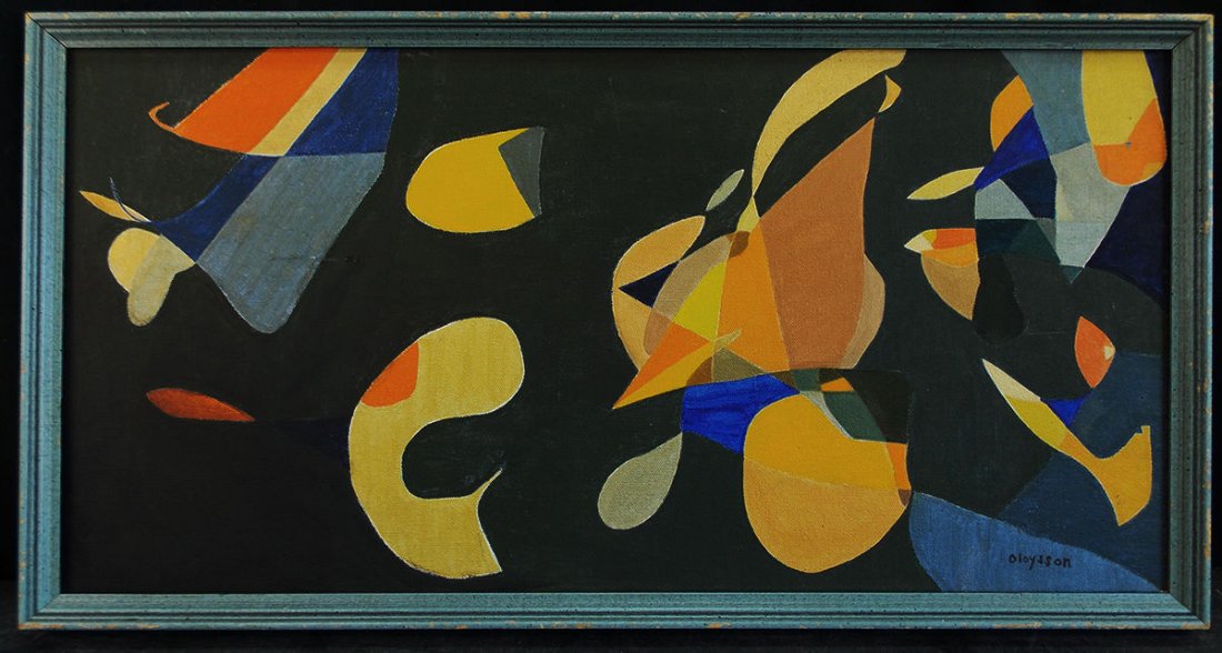 Pierre Olofsson; 20thC. Swedish Modernist Oil Signed (1 of 7)