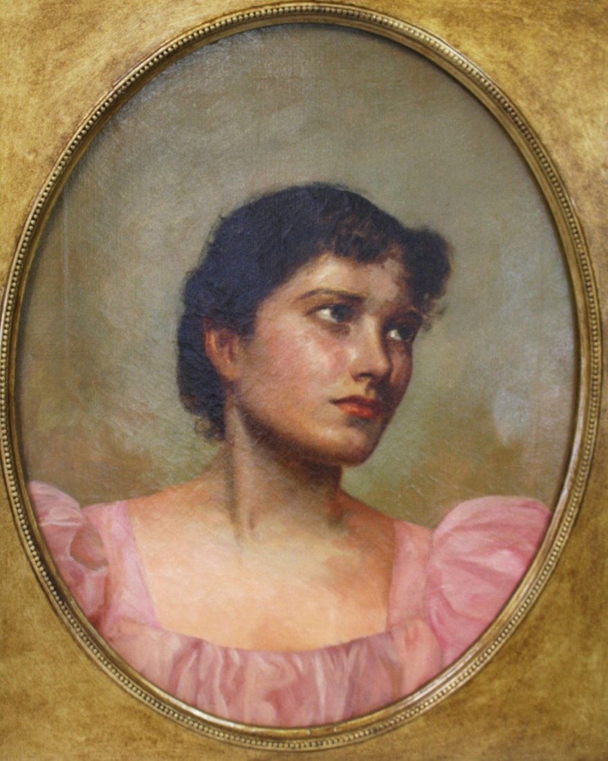 19thC. American School; Oil Portrait (1 of 5)