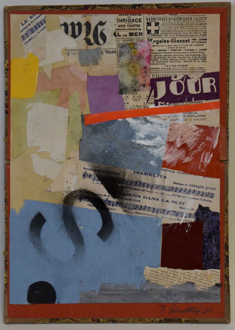 Kurt Schwitters(attributed to); 20thC. Collage Signed (1 of 6)