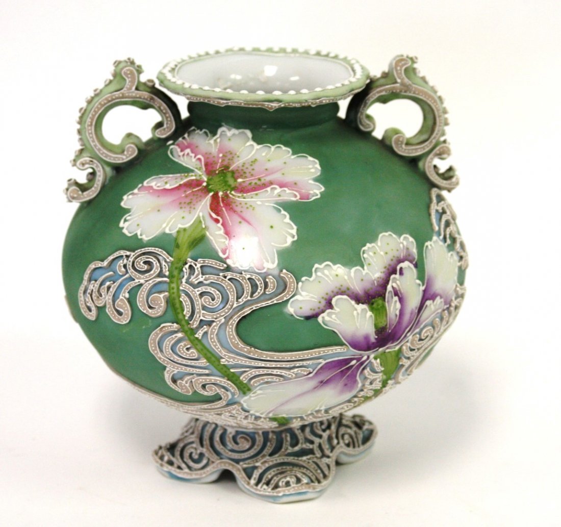 Nippon Moriage Porcelain Vase (1 of 4)