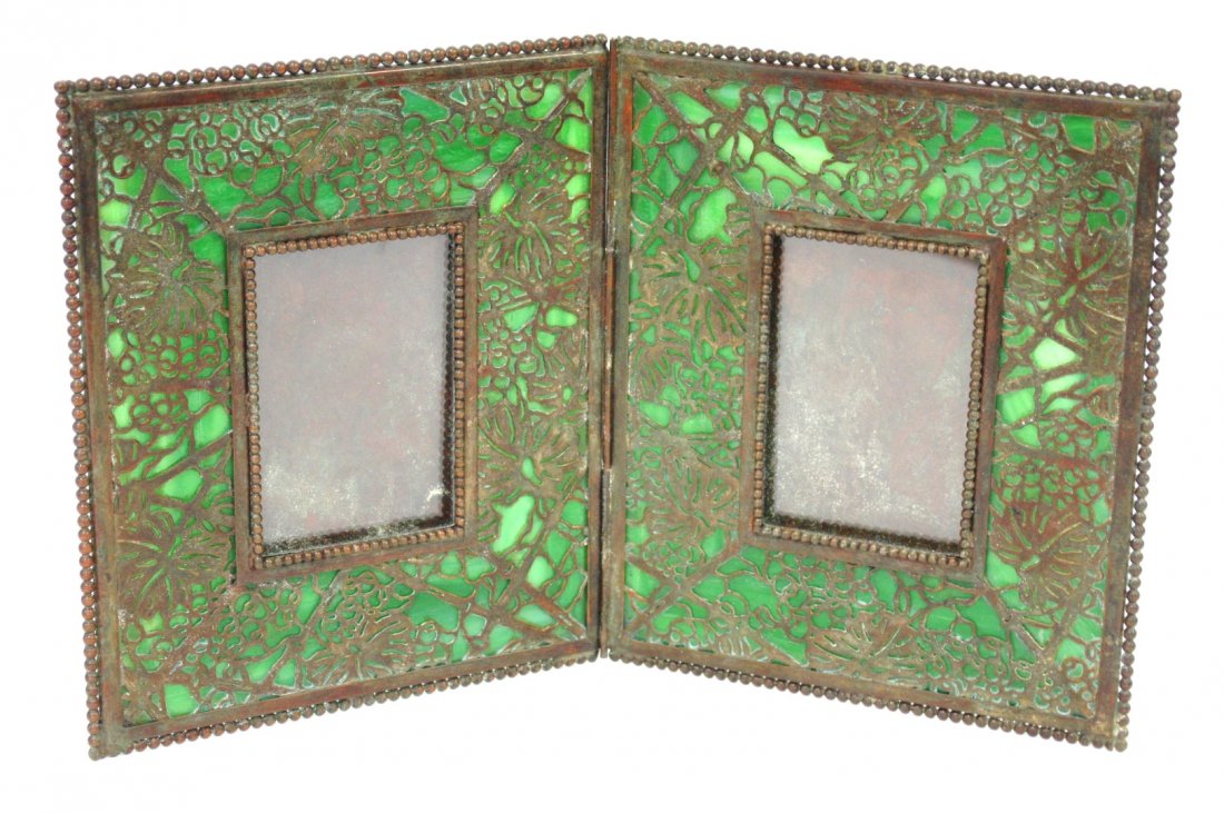 Tiffany Studios Bronze Overlay Glass Frame (1 of 4)