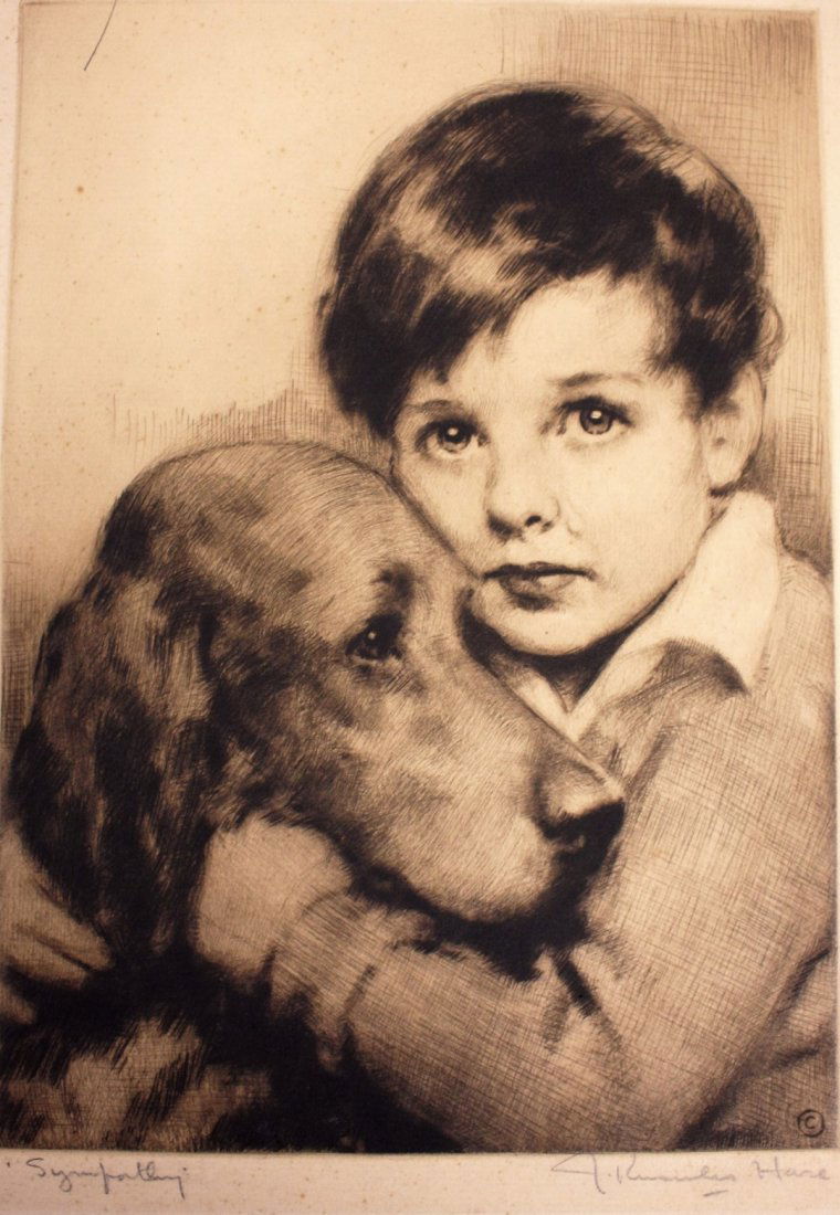 John Knowles Hare; Drypoint Etching Signed (1 of 5)