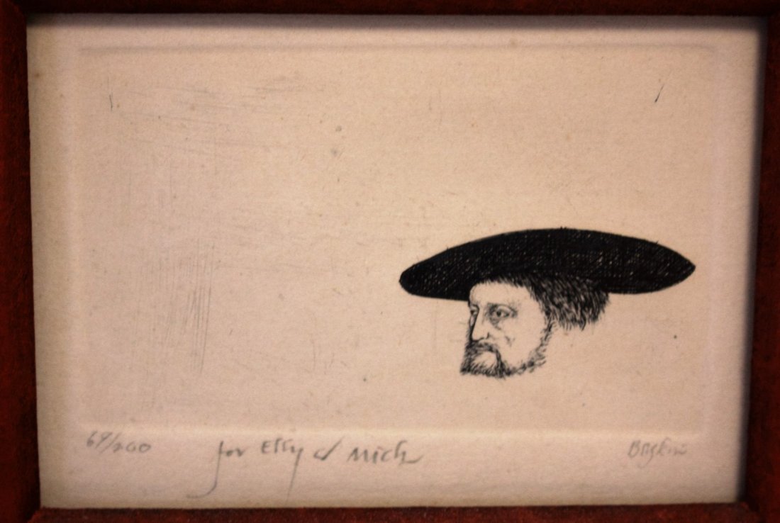 Leonard Baskin; 20thC. American Drypoint Etching Signed (1 of 6)