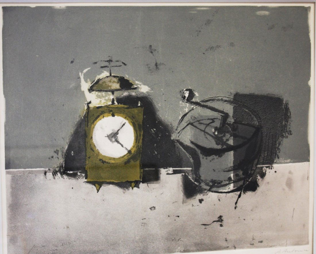 Anthony Antonini; 20thC. Lithograph Signed: Anthony Antonini, signed, numbered and titled lithograph, #53 of 75 edition, L'Hortsgen, superb quality framing, image size 15.25 in. x 19 in.