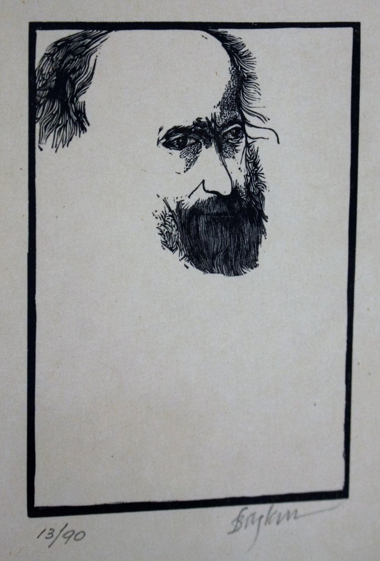 Leonard Baskin; 20thC. American Woodcut Signed (1 of 6)