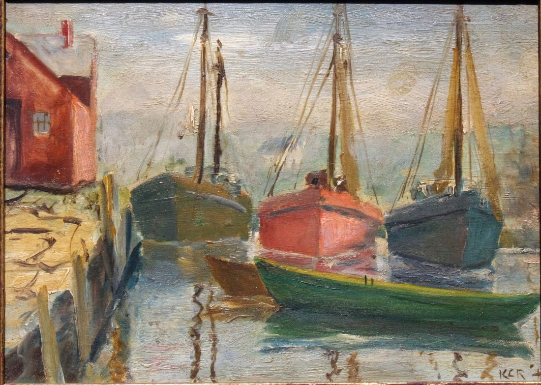 1940s Rockport Harbor Oil Signed (1 of 6)