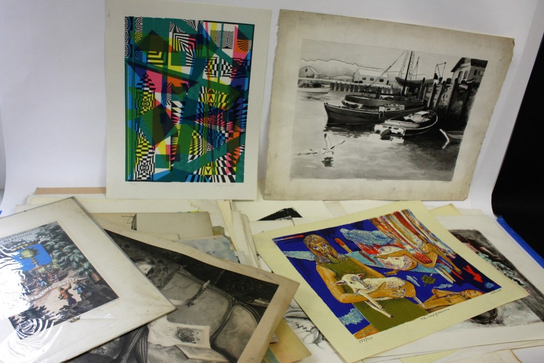 Miscellaneous Works of Art(50): Including: prints, lithographs, advertisements, etc. Various sizes