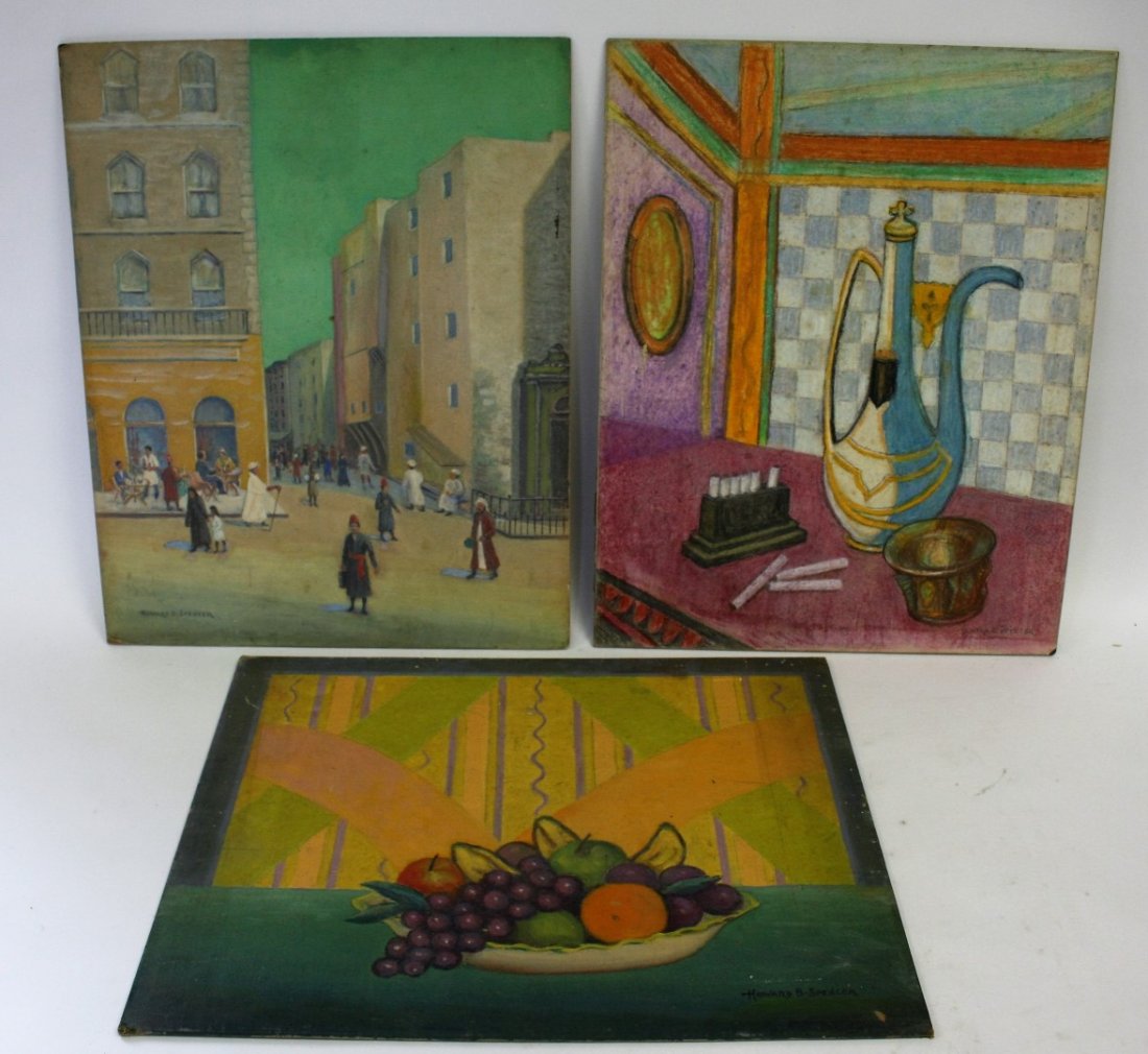 Howard Spencer; Three(3) Works on Board Signed (1 of 7)