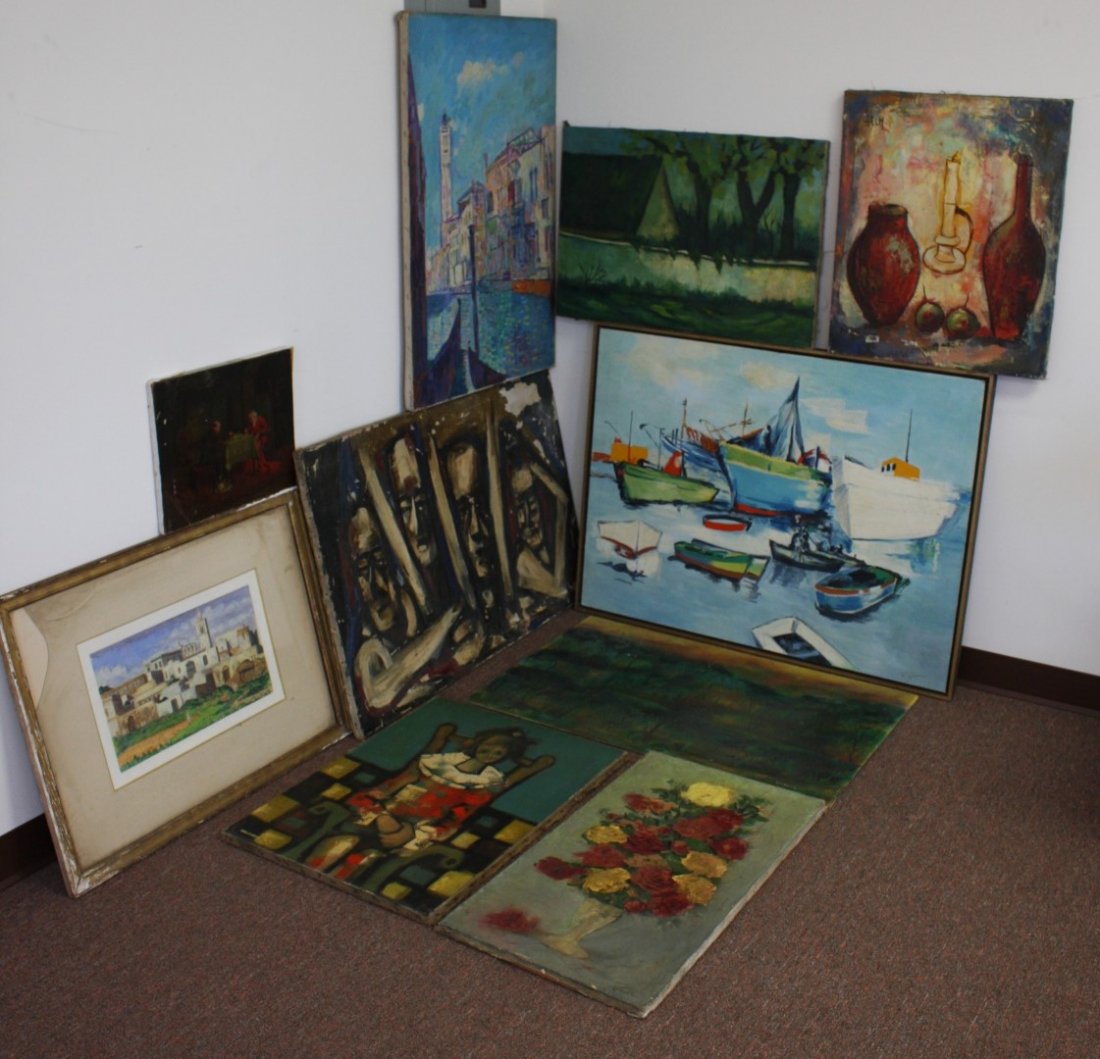 Lot of Ten(10) Miscellaneous Oil Paintings (1 of 4)